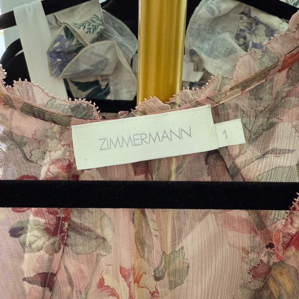 Zimmermann Floral Blush Mini Dress - Picture 6 of 7